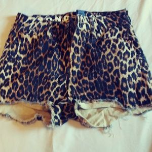 S.O.N.G. leopard fringe shorts